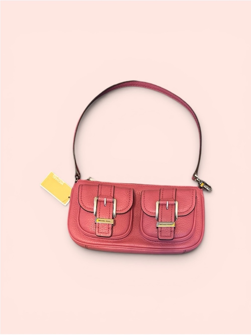 Michael Kors Pink Pebbled Leather Double Pocket Mini Bag - Picture 2 of 4